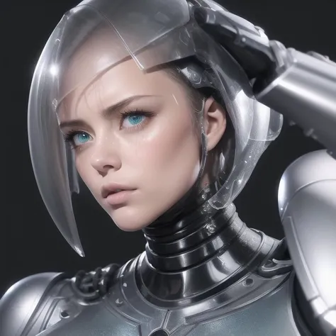 <lora:robocop19871987_v10:0.6> masterpiece, top quality, best quality, official art, (beautiful and aesthetic:1.3),extreme detailed,colorful,ice face, proportional eyes, (realistic:1.5), extremely detailed, hyper detailed, soft lighting, detailed background, extreme detail background, sharp details, beautiful face, symmetrical eyes, short red hair, short hair, red hair, green eyes, woman, high quality, (full body:1.3),