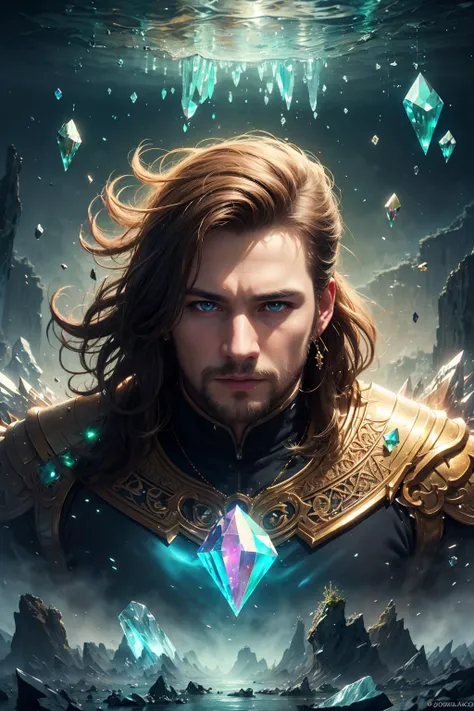 Photorealistic, (masterpiece:1.2), concept art, intricate details, highly detailed,
(1man, fat adult irish male:1.2), brown eyes, brown hair, drop fade,
(style-swirlmagic:1.0), looking at viewer, solo, upper body, detailed background, close up, detailed face, (<lora:FiveDecorsAIx3:0.6> EbonyGoldAI theme:1.1), crystal sorcerer, levitating, ice themed clothes, crystals floating in the air, glowing rocks, surrounded by green magical crystals, amaranth, rock formations, stalagmites, crystalline pattern, magical floating particles, crystal glass, crystal dust, icy canyon background, intense cinematic ethereal atmosphere, backlighting, reflections,