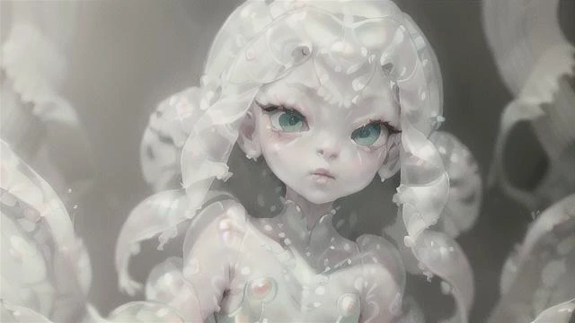 best quality, masterpiece, a portrait of a girl, jellyfish, white, jellyfish, transparent, <lora:25_preal_1v5_768_0001BD5e_NR128NA128off:0.8>, proportional eyes, (realistic:1.5), extremely detailed, hyper detailed, soft lighting, detailed background, extreme detail background, sharp details, beautiful face, symmetrical eyes, short red hair, short hair, red hair, green eyes, woman, high quality, (full body:1.3),