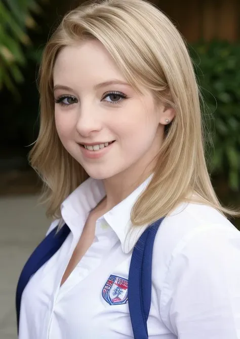 sunny_lane, a close-up portrait photo of a girl wearing a school uniform, 1girl,solo,looking at viewer,smile,blonde hair <lora:sunny_lanev1:1>, realistic, BREAK, [highly-detailed], [ultra-detailed], [hyperdetailed], BREAK, ultra-realistic, photorealistic BREAK