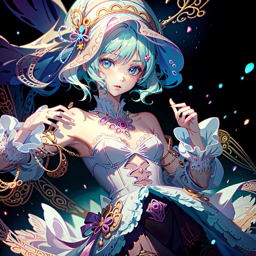 (worldoflace:1.3), 1girl, magical girl, sword, (best quality, masterpiece:1.5), detailed <lora:WorldofLace:1> <lyco:GoodHands-beta2:1.0>