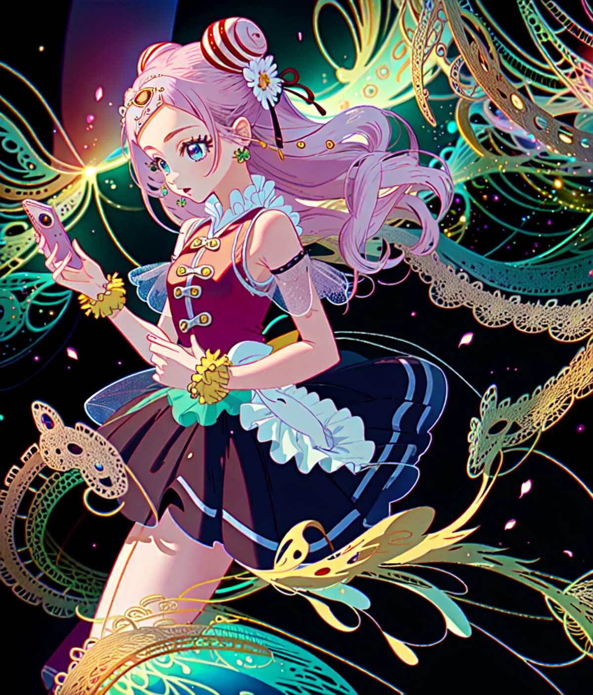 (worldoflace:1.3), 1girl, (best quality, masterpiece:1.5), detailed <lora:WorldofLace:1> <lyco:GoodHands-beta2:1.0> BREAK (cureyell:1.3), <lyco:cure-yell-v2:1.0>
