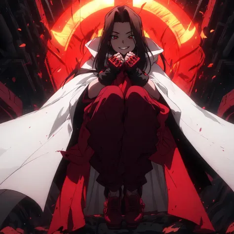 Background energy burst. Surrounding energy, evil smile
1 boy with long balck hair, white cloak, red gloves, red shoes, red pants,Beautiful fingers, Beautiful nose, Beautiful character design, Perfect eyes, Perfect face, Expressive eyes, Perfect balance, Look at the viewer, Shut up, (innocent_big_eyes: 1.0), (Light_Smile: 0.3 ), official art, extremely detailed CG unified 8k wallpaper, perfect lighting, colorful, Bright_Front_face_Lighting, white skin, (masterpiece:1.0), (best_quality:1.0), ultra-high resolution, 4K, ultra-detailed, photography, 8K,
<lora:r1ge - AnimeRage:0.3> r1ge <lora:tianshu-000001:0.3> <lora:giganticmechanicalwingsv3:0.3> <lora:yewang-000001:0.6>