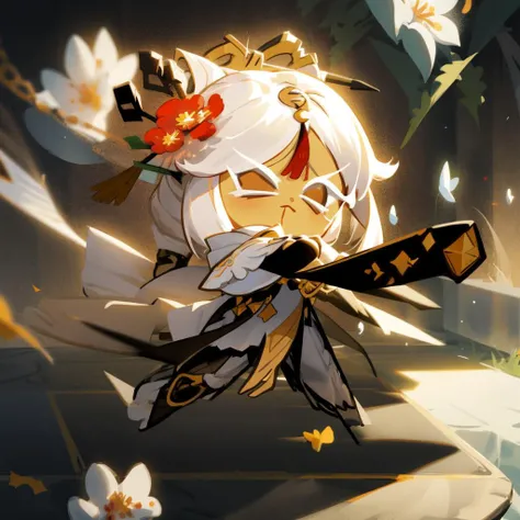 1girl, chibi, <lora:cookierun_gachasplash:1>, battle pose, <lora:ningguang2:0.9> ningguangdef, bloom, ray tracing