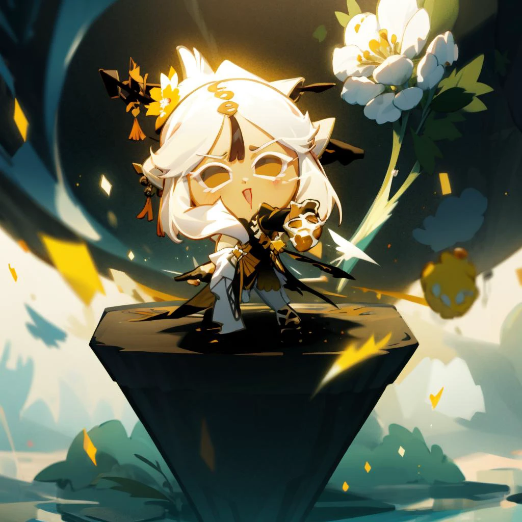 1girl, chibi, <lora:cookierun_gachasplash:1>, battle pose, <lora:ningguang2:0.9> ningguangdef, bloom, ray tracing