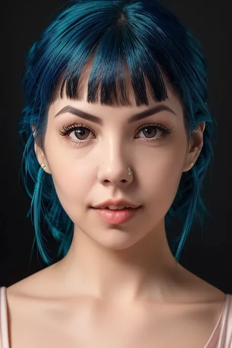 ((best quality)), ((masterpiece)), (detailed), perfect face  blue hair beauty girl