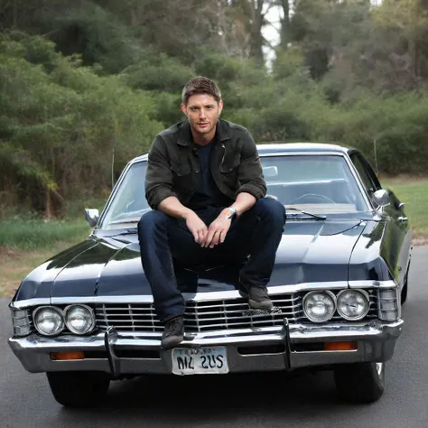 jensen ackles sitting on the hood of a chevrolet impala 1967 car
<lora:Chevrolet_Impala_67:0.5> <lora:jensen ackles:0.8>