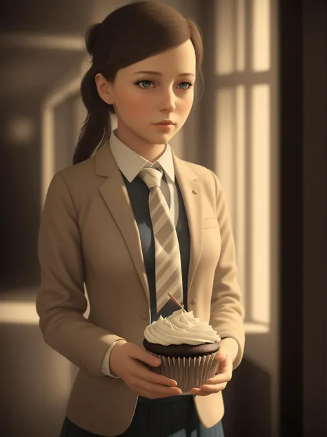 epic realistic, a girl, wearing a tie, cupcake in her hands, school, indoors, (soothing tones:1.25), (hdr:1.25), (artstation:1.2), dramatic, (intricate details:1.14), (hyperrealistic 3d render:1.16), (filmic:0.55), (rutkowski:1.1), (faded:1.3)
, faded, (neutral colors:1.2), art, (hdr:1.5), (muted colors:1.1), (pastel:0.2), hyperdetailed, (artstation:1.4), warm lights, dramatic light, (intricate details:1.2), vignette, complex background, rutkowski