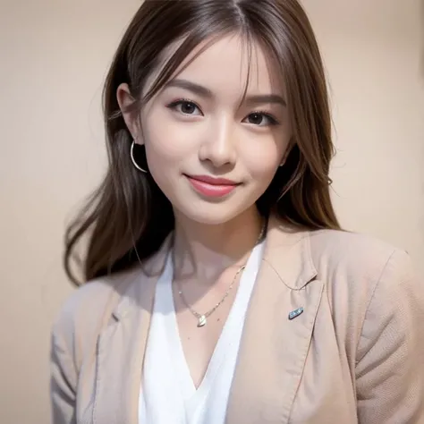 <lora:cuteGirlMix4_v10:0.5>, mix4, (raw photo),(best quality), (photorealistic),(simple white background:1.2), ,,a girl, upper body, high detail face, smile,[ash blonde | ginger | brown gray hair], Fujifilm XT3, High-waisted pants in a neutral tone like beige or camel or silver or blue, paired with a silk blouse and structured blazer, create a polished and powerful look,