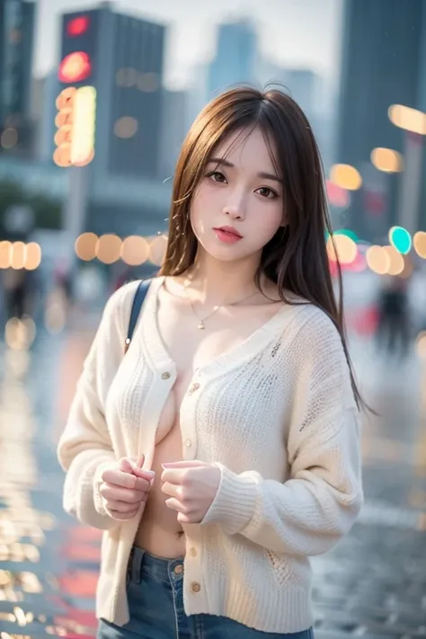 <lora:cuteGirlMix4_v10:0.5>,Cute_girl_mix4,(8k, RAW photo, best quality, masterpiece:1.2), (realistic, photo-realistic:1.37),1girl,cute,cityscape, night, rain, wet, professional lighting, photon mapping, radiosity, physically-based rendering,