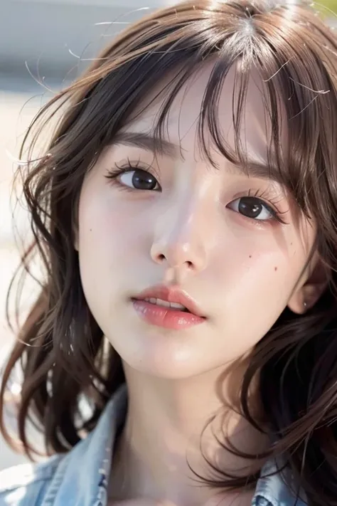 (realistic, photo-realistic:1.37),(8k, RAW photo, best quality, masterpiece:1.2), cute, ultra-detailed,heart-shaped pupils,physically-based rendering, ultra high res, looking at viewer,photorealistic,realistic, solo, photorealistic, best quality,extremely detailed face,extremely detailed eyes and face, beautiful detailed eyes,absurdres, incredibly absurdres,haunting smile,childish looks,Messy hair, floating hair,<lora:chilloutmixss30_v30:0.4>,<lora:cuteGirlMix4_v10:0.4>,pureerosface_v1:0.2, face close-up