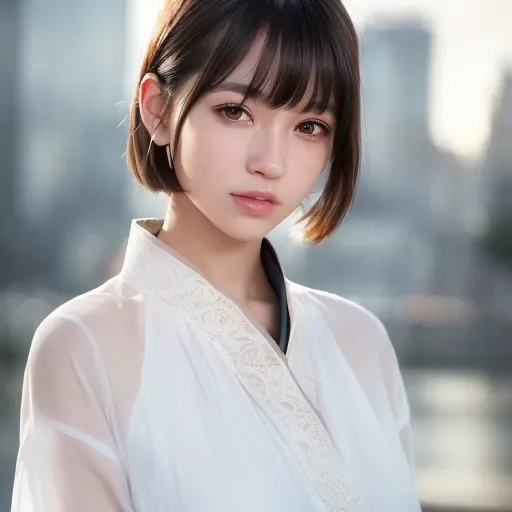 (ultra high res,photorealistic,realistic,best quality),
(high detailed skin,skin details,visible pores,real person,photograph,perfect teeth,sexy lips,perfect nose,Perfect face shape,Perfect ears,Perfect eyebrows,Perfect pupil,Perfect iris),
(Iris reflects surroundings,Shy expression),
mix4,(8k, RAW photo, best quality, masterpiece:1.2), (realistic, photo-realistic:1.37),1girl,(cute,thin bangs), Hanfu, cityscape, professional lighting, photon mapping, radiosity, physically-based rendering,