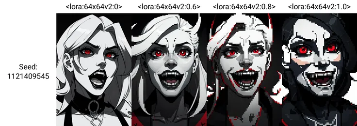 Highly detailed, High Quality, Masterpiece, beautiful, solo, 1girl, Exe, <lora:ExeHardcore:1>, teeth, horror (theme), red eyes, smile, sharp teeth, glowing, dark, blood, tongue, grin, glowing eyes, evil smile, Twitter-chan, hair ornament, <lora:Char_Meme_Twitterchan:0.8>