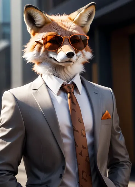 comic (Digital Artwork:1.3) of (Ultrarealistic:1.3) <lora:AnimAl P FFusion v2-ep2.4:1> dressed in a suit and sunglasses with a tie, anthropomorphic fox, an anthropomorphic fox, digital fox, fursona wearing stylish clothes, modern maximalist suit, behance. polished, an anthropomorphic cyberpunk fox, legoshi from beastars, fox, foxish guy in a lab coat, anthropomorphic furry art,CGSociety,ArtStation,(CGI Art:2),(Infrared:1.3) . graphic illustration, comic art, graphic novel art, vibrant, highly detailed