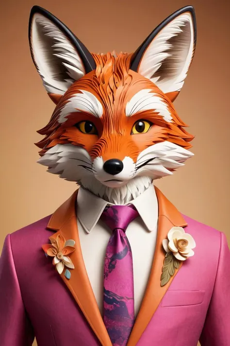 Paper quilling art of (Cel shading:1.3) <lora:AnimAl P FFusion (TX Encoder):0.89> there is a fox dressed in a suit and tie, nick wilde from zootopia, furry character portrait, art of silverfox, nick wilde, style of zootopia, stylized character, portrait of an anthro fox, anthropomorphic fox, disney stylized furry, modern maximalist suit, an anthropomorphic fox, mobile game asset, digital fox Under the sea Subaquatic Sapphire Sanctum,(Magenta hue:1.3) . Intricate, delicate, curling, rolling, shaping, coiling, loops, 3D, dimensional, ornamental