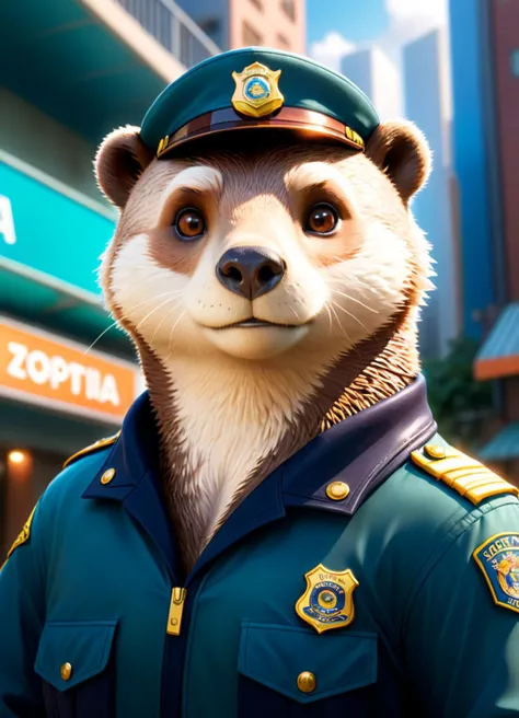 concept art (Low Rated Photo:1.3) of (Ultrarealistic:1.3),(Frightening:1.3) <lora:AnimAl P FFusion v2-ep2.4:1> swimming pool there is a cartoon image of a bear dressed in a uniform, style of zootopia, zootopia (2016), anthropomorphic furry otter, anthropomorphic otter in costume, zootopia, zootopia 2, officer, zootopia concept art, disney zootopia, zootopia style, zootopia stile, in zootopia city Cityscape,Highly Detailed,(Hyperrealism:2),(Colorful:1.3),close portrait,(manga:1.3),beautiful,attractive,handsome,trending on ArtStation,DeviantArt contest winner,CGSociety,ultrafine,detailed,studio lighting . digital artwork, illustrative, painterly, matte painting, highly detailed