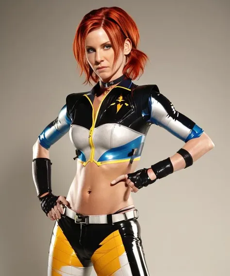 a photo of j3ssic4c4nn0n, toned, ripped, hands on hips, neutral expression, plain white background, perfect lighting, RAW, <lora:jessicacannon_v101-000006:0.79>