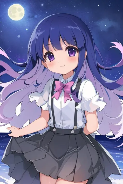 masterpiece, best quality, ultra detail,(1girl), <lora:Furude Rika:1>,moon,night