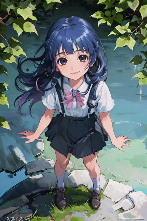 <lyco:Furude Rika:1.0>
(best quality, masterpiece, RAW photo,ultra-detailed:1.2), <lyco:GoodHands-beta2:1.0>,1girl,solo,looking at viewer, smile, from above, full body, village,