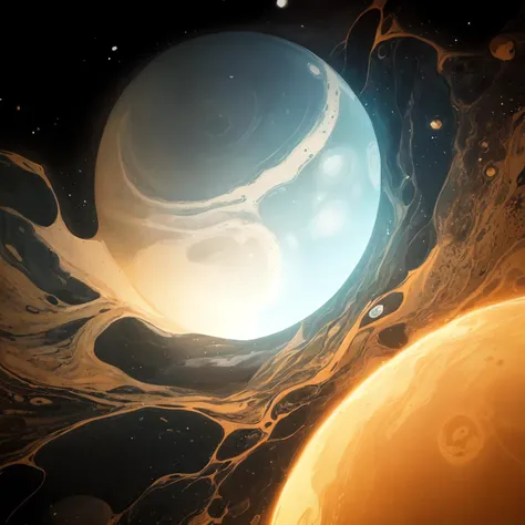Gas giant planet floating in space, <lora:PsychedelicFluids:0.5>, PsychedelicFluids, 8k, beautiful, perfect, UHD