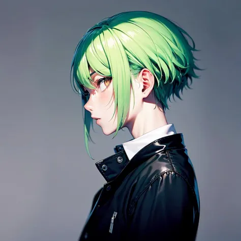 1 boy, focus face, lio fotia,hairstyle square,green hair, detaile,realistic
 <lora:Lio Fotia:0.4>