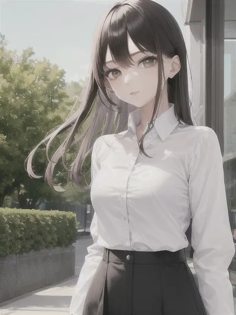 girl in a white shirt