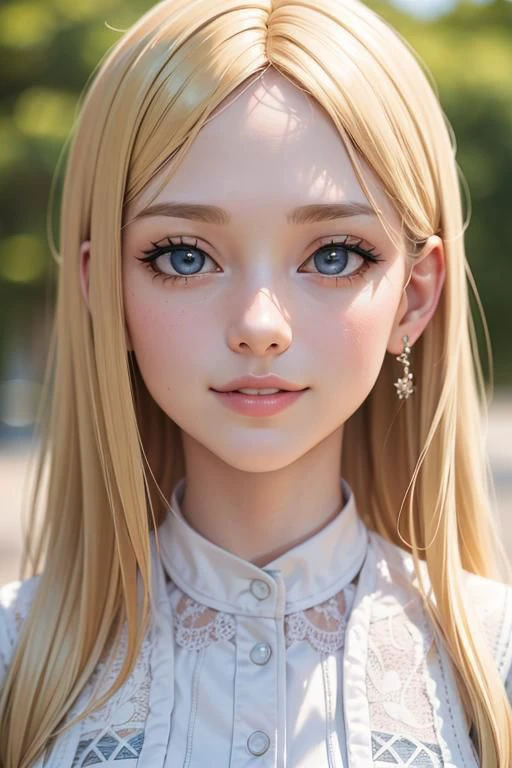 masterpiece, best quality, ultra-detailed, 8k, portrait, sharp focus, blonde girl, 30 years old, looking at viewer, smile, highly detailed skin, beautiful detailed face, photorealistic, depth of field, dslr, film grain, detailed background, intricate details