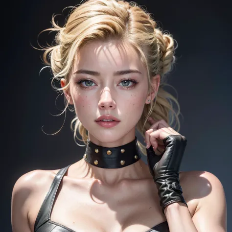 Editorial Photo of Close-up shot Athletic bombshell wearing With the face of Amber Heard, Crop tops paired with high-waisted skirts or pants, beautiful woman with side-swept bangs hair in a museum koh_amberheard, Nikon RAW photo, 1girl, 25 years old, gloves, mid-shot photo,(masterpiece, Extremely detailed CG unity 8k wallpaper, best quality, highres:1.2), (ultra_detailed, UHD:1.2), (pixiv:1.3), detailed hand, perfect illumination, distinct, looking at viewer, unreal engine, sidelighting, perfect face, detailed face, beautiful eyes, pretty face, (bright skin:1.4),