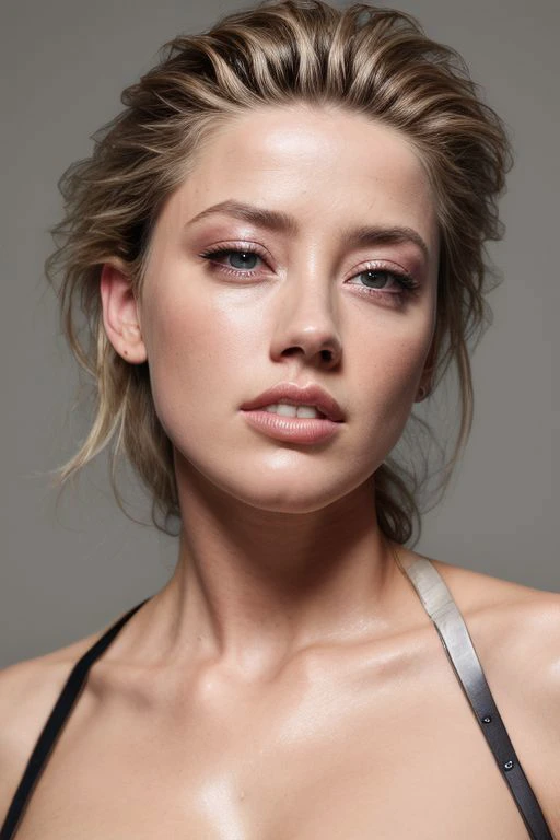 (CR-AmberHeard-SDKoh:0.9), full color portrait of woman, (oiled shiny skin:1.0), face close up, slick undercut hair, nude, naked,
masterpiece, best quality, sharp focus, highres 8k uhd, ultra-detailed, rim light, deep grey background,