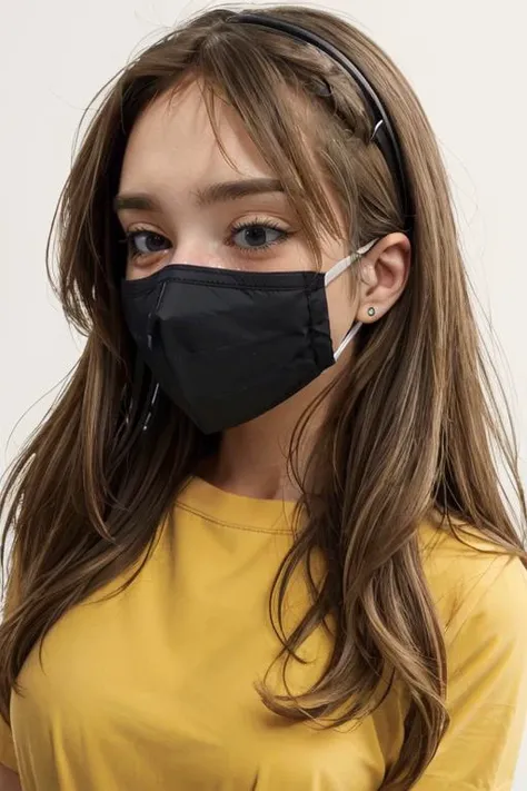 <lora:Fiona:.7>, simple background, upper body, at front, portrait, <lora:GoodHands-vanilla:0.8> better_oppai, Safety Yellow blouse, shirt, long hair,
The nose and mouth are covered by a surgical mask, which fits comfortably over the face. The mask is made of a breathable material and has a metal nose strip for a secure fit. The mask's ear loops are soft and do not irritate the skin.