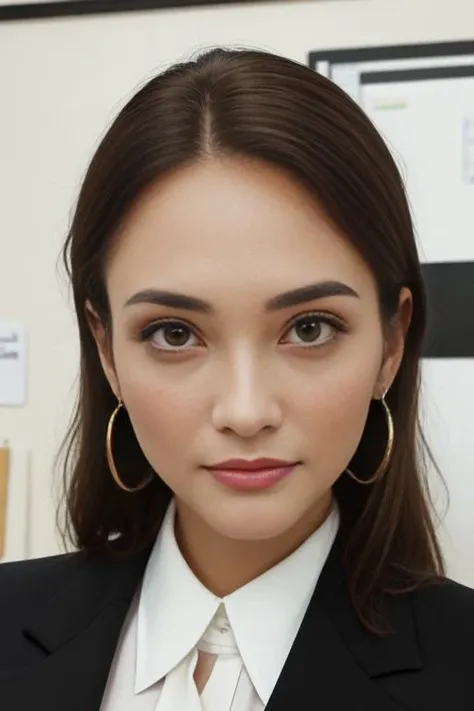 close up headshot, Masterpiece, best quality, ((crowded office)), at a ((office)), (*office* crowded with people:1.3), BREAK
1girl, cleavage, (large breasts), 4k, beautiful,  looking at viewer,  BREAK
business suit with (no undershirt), pencil skirt, ((black pantyhose)), suit coat, BREAK
makeup, earrings, pale skin, fair skin, white skin, BREAK
 <lora:ABT:1>
