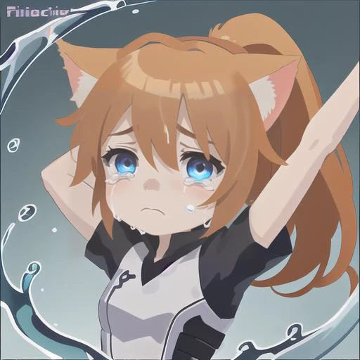 master,chief (twitch emote:1.4),1girl,orange hair,cat ears,sad,crying sad face,cartoon,chibi,<lora:TwitchEmotes:0.8>,<lora:childe-10:0.4>,blue eyes,water,<lora:add_detail:-1>,high ponytail,simple background,arms up