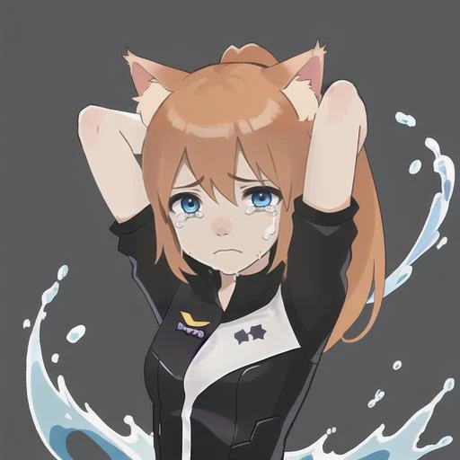 master,chief (twitch emote:1.4),1girl,orange hair,cat ears,sad,crying sad face,cartoon,chibi,<lora:TwitchEmotes:0.8>,<lora:childe-10:0.4>,blue eyes,water,<lora:add_detail:-1>,high ponytail,simple background,arms up