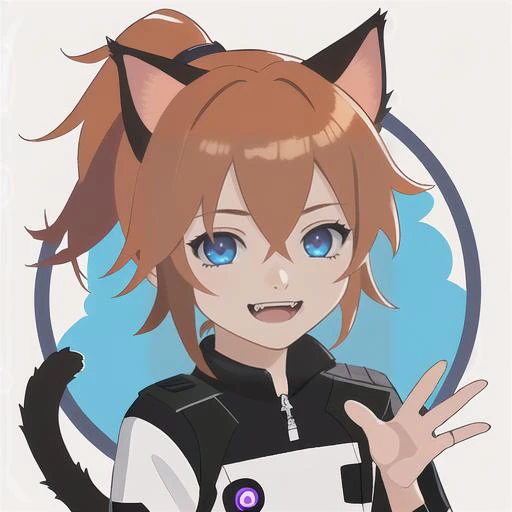 master,chief (twitch emote:1.4),1girl,orange hair,cat ears,smile,cartoon,chibi,<lora:TwitchEmotes:0.8>,fangs,<lora:childe-10:0.4>,blue eyes,water,<lora:add_detail:-1>,high ponytail,simple background,facepalm