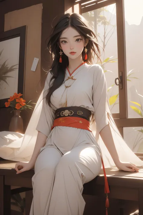 1girl, 8k Redshift render, vibrant Octane render, masterwork Cycles render, spring jungle with Sassafras, majestic, landscape of a ([Trinidad|The Great Wall of China]:1.3) from inside of a Art studio, it is very Deeply Thoughtful and Dire, Hazy conditions, (detailed art designed by José Garnelo:1.1) , Classical, Peaceful, Hyperpop, Starlight, Depth of field 270mm, Hypersaturated, lovely, Digital distortions, Pixabay, Best quality