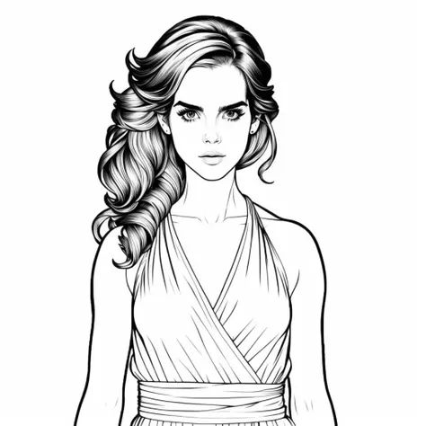 Emma Watson, minimalist, Coloring Book, ColoringBookAF,
,  <lora:ColoringBook15Config4WithTEV2:1>