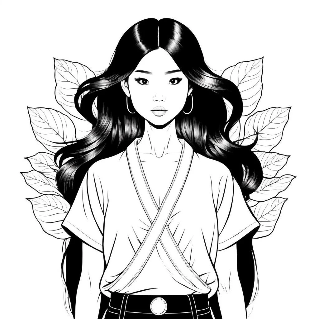 A asian girl, minimalist, Coloring Book, ColoringBookAF,
, <lora:ColoringBook15Config4WithTEV2:1>