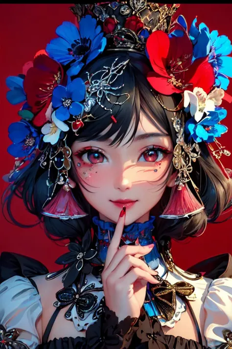 Hiding in the castle、Hair flow、 ((highest quality、masterpiece、8k、Best image quality、Ultra-high resolution、Award-winning works)、(Accurate anatomy:1.1)、(Look at me and smile:1.1)、Shining fair skin with Ultra-high resolution、The most detailed face、Ultra-high resolution detailed face、Ultra-high resolutionの髪の毛、(Ultra-high resolutionの煌めく瞳:1.1)、Beautiful face drawn in every detail、Cheerful clown costume, Chest to chest, Colorful Makeup、Half-masked at a masquerade ball