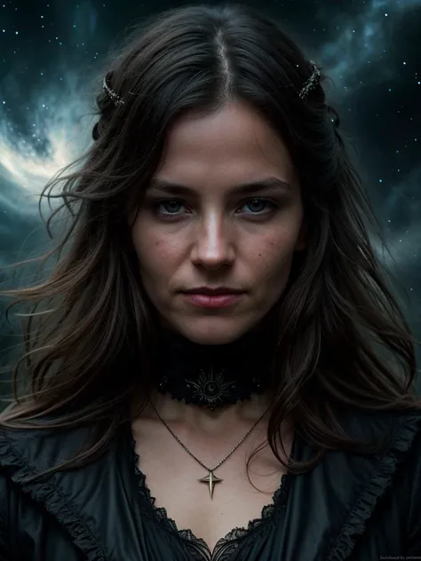 ultra realistic, dark and moody official art of the amazing beautiful South Sandwich Islander woman with a small smile (victorian theme:1.1) (glowing eyes:1.05), embodied star constellation, star sign, at peace, occult, cancer, patterns, astral , galaxies, bright lights, cosmic light, aura, bloom, metaphysics, enlightenment, floating particles, backlighting, cosmic space background, ethereal atmosphere, . cinematic lighting, sharp focus, by pascal blanche, rutkowski, repin, artstation, hyperrealism painting, concept art of detailed character design, matte painting, 4k resolution, lord of the rings