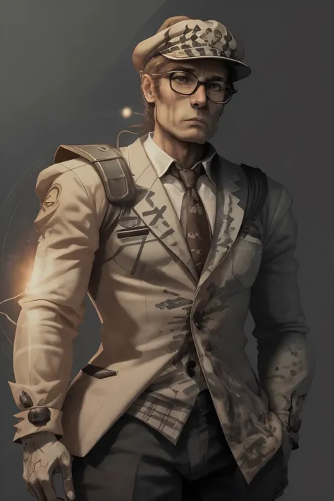 ADDCOMM [masterpiece, best quality, (benny:1), full body, arms behind head, hair slicked back, tan, checkered clothes:(switchchan:0.4),(HyperDrive style a futuristic looking machine with a bright light coming from it's center:1):0.36] <lora:benny-fnv-richy-v1:1> <lyco:djzJohnsonDesuZenkaiV15-lyco:0.3>  <lora:Switchchan:0.4> (green sailor outfit:0.9) <lora:Sailor Outfit:0.6>
 ADDCOL (background NeonMutation style a painting of a skeleton wearing glasses and a hat:1)