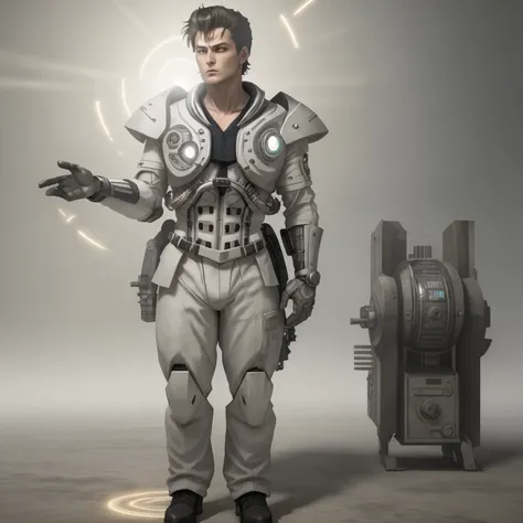 [masterpiece, best quality, (benny:1.2), full body, arms behind head, hair slicked back, tan, checkered clothes:(switchchan:0.3),(HyperDrive style a futuristic looking machine with a bright light coming from it's center:1):0.4] <lora:benny-fnv-richy-v1:1> <lyco:djzJohnsonDesuZenkaiV15-lyco:0.3>  <lora:Switchchan:0.3> (green sailor outfit:0.6) <lora:Sailor Outfit:0.6>