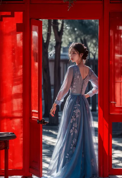 cheongsam fress, full body. silk is Very shiny. Glass texture. Cinematic light, High resolution,