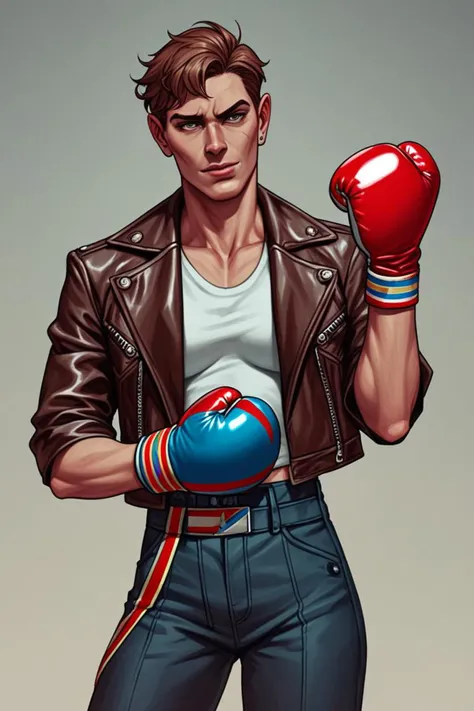 score_9, score_8_up, score_7_up, a short brown leather jacket and brass bracelets in a clowns boxing in the style of artisanal art, spring vibes, <lora:sdxl_lightning_8step_lora.safetensors:1.0>, <lora:add detail xl.safetensors:1.5>