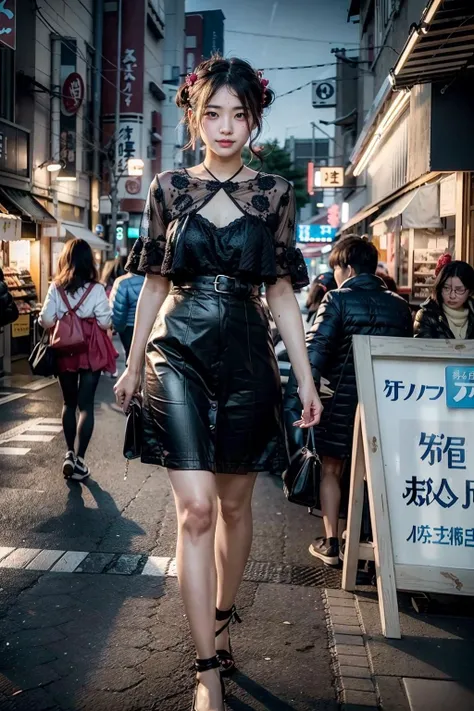 best qualtiy， tmasterpiece， Girls dress coolly，photograph realistic， Complicated details， RAW photogr， Photon rendering， rendering by octane， absurderes， ultra - detailed， 详细的脸， Detailed skins， The trend is at ArtStation，8K masterpiece， cinmatic lighting， scenecy， scenecy， No Man， view over city， Skysky， 城市， ​​clouds， exteriors， build， the sunset， City lights， bru， flod， The tree， roadn， artistname，