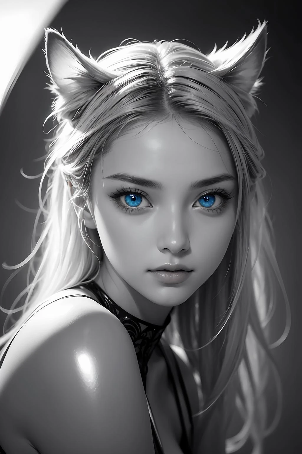 [Cat:girl:],blue eyes,very beautiful,(shiny skin:1.1),(glossy skin:1.1),perfect skin,intricate details,ultra-realistic,(high saturation:1.05),(high contrast:1.05),35mm raw photo,