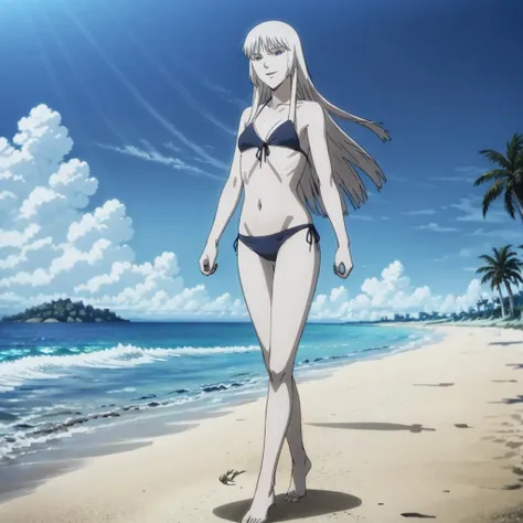 masterpiece,high quality,solo,outdoors,
<lora:KokoHekmatyar001:0.7>,smile,parted lips,
KokoHekmatyar,1girl,
bikini,ocean,beach,sunshine,wind,
full body,walking,