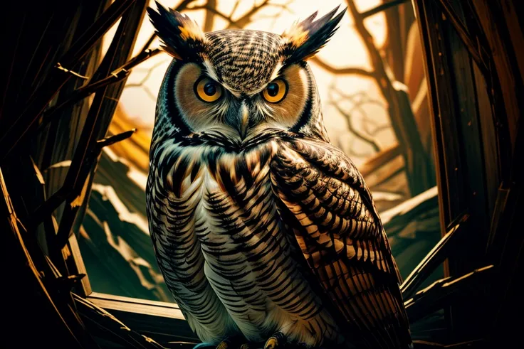 long shards of a broken mirror reflecting the eyes of a great horned owl, film grain, high quality, warm colors, colorful, <lora:add_detail:0.8>, <lora:FujiVelvia50:0.35>, <lora:color_temperature_slider_v1:1>, OverallDetail, <lora:Volumetric Lighting_20230531200634:0.2>, volumetric lighting, backlight, rim light, <lora:epi_noiseoffset2:0.25>,