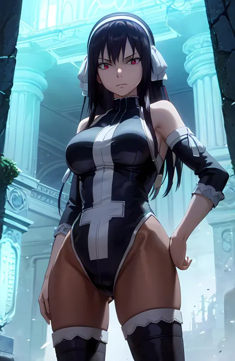 masterpiece, absurdres , (intricate details), (colorful),cinematic lighting,bust shot,extremely detailed CG unity 8k wallpaper, ulteardef, 1girl,<lora:ultear:1>, pose, hand on hip, orb,