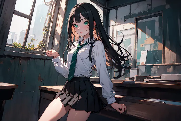 ((masterpiece)), (best quality), official art, extremely detailed CG, unity 8k wallpaper, ultra detailed,
1girl, (solo:1.3), rin shibuya, black hair, (green eyes:1.5), long hair,school uniform, white shirt, collared shirt, long sleeves, green necktie, striped necktie, miniskirt, black skirt, pleated skirt, black socks, <lora:rinshibuyatest:1>, happy, upper body,
Coral Reef Biofilm,Dormer Window,