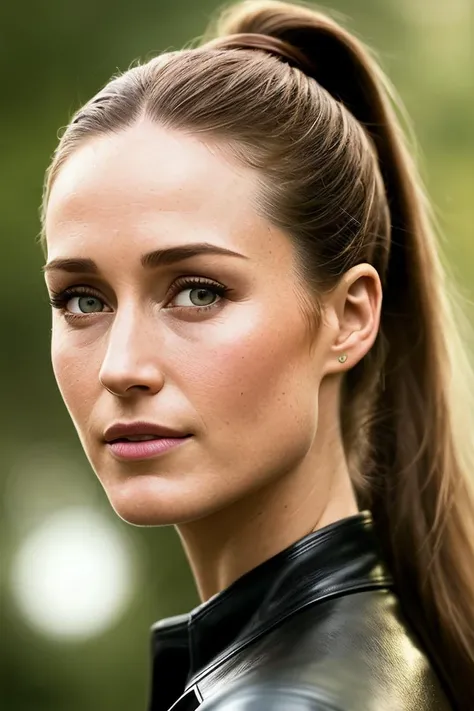 beautiful woman (EPS4nn4M4r1n3:.99),((high ponytail:1.2)), jewellery, ((portrait)), (closeup:1.2), ((from the waist up)), ((( shop[::2]   :1.2 ))), natural skin texture,  ((  Leather Panel Dress :1.2)), 24mm, 4k textures, soft cinematic light, adobe lightroom, photolab, hdr, intricate, elegant, highly detailed, sharp focus, ((((cinematic look)))), soothing tones, insane details, intricate details, hyperdetailed, low contrast, soft cinematic light, exposure blend, hdr, faded, now, ("I've got a bad feeling about this.":1.1)
